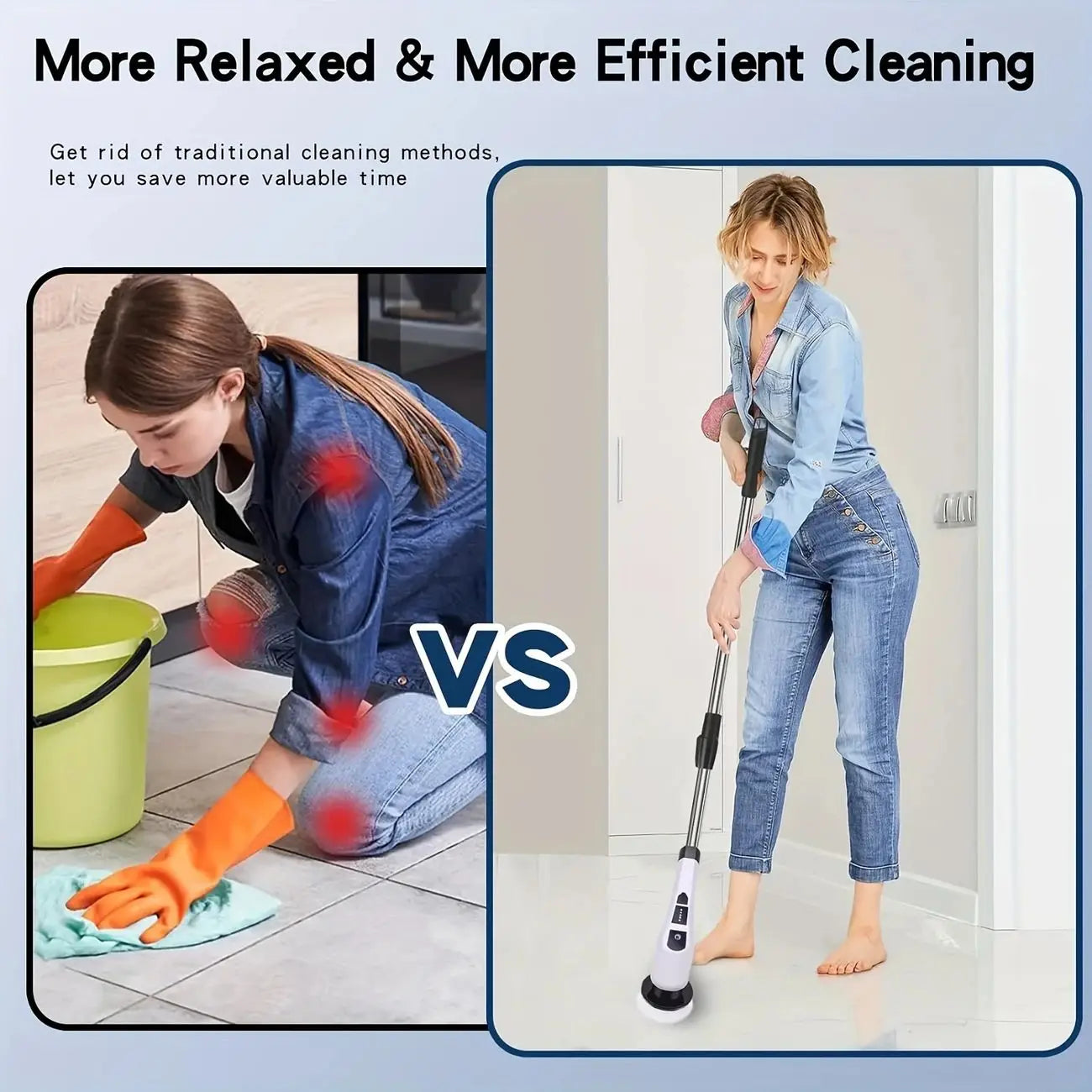 Electric Cleaning Brush:9-in-1 Head,Rotates Flexibly Multifunction Tool for Bathroom, Floors, Corner Gaps and Shower Room Glass.