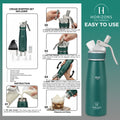 500ml Aluminum Whipped Cream Dispenser Set with 6 Nozzles, Cleaning Brush and Storage Bag